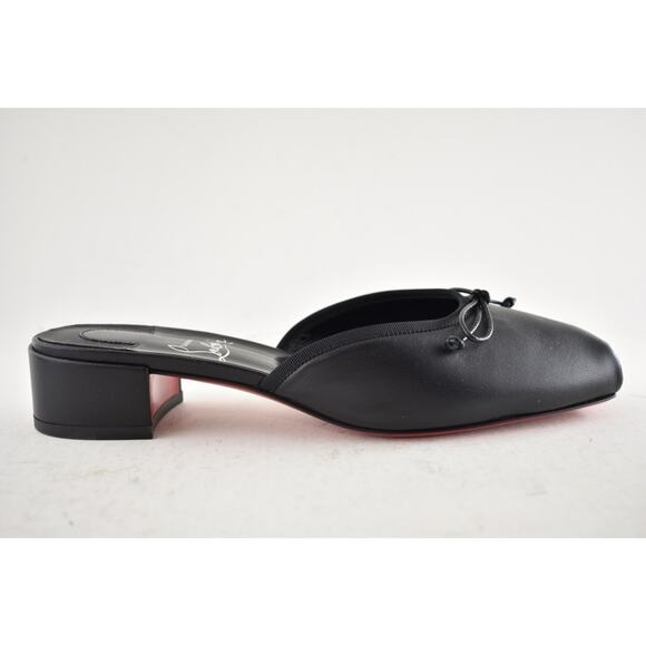 Christian Louboutin Mimiflirt 30 Black Ballet Ballerina Slide Block Heel Mule 39 - Picture 2 of 14